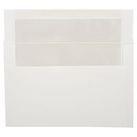 JAM Paper Enveloppes d'invitation A9 doublées d'aluminium - 5,75 x 8,75 po - Blanc avec feuille d'ivoire - paquet de 50-Couleur : blanc avec doublure en aluminium ivoire, La feuille donne à l’enveloppe une brillance naturelle