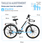 Gyrocopters - Vélo électrique Glacia pour adultes et adolescents - Vitesse 45 km/h - Autonomie (assistance) 93 km - Blanc-Profitez d'une conduite confortable et stable en ville grâce aux pneus de 26 x 2 pouces, qui offrent un excellent équilibre et une adhérence optimale