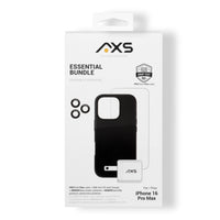 AXS - Ensemble Essentiel - étui PROTech Plus testé contre les chutes, protecteur d’écran et chargeur 30W pour iPhone 16 Pro Max - Noir-PROTech Plus - Résistant aux chutes jusqu’a 10 pieds