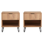 Manhattan Comfort - DUMBO 20,07" Table de nuit moderne 1 tiroir - Brun doré - Lot de 2-Moderne-contemporain avec une touche de glamour - Table de nuit pour chambre et salon, lot de 2