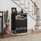 PawHut - Station d’alimentation pour animaux, armoire de rangement, conteneur - noir-Matériau : MDF 