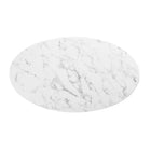 Modway - Lippa Ovale de 48 po Faux marbre Table à manger, Blanc-6