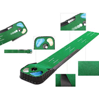 Link Products - Ensemble de golf EZ Putt Auto Return avec tapis antidérapant, 2,74 m L x 35 cm l-Tapis Antidérapant