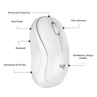 Logitech - M240 Silent Souris sans fil - Blanc cassé-Portée sans fil de 10 mètres