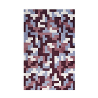 Modway - Andela Mosaïque de blocs imbriqués Tapis de comédie 8 pi l x 10 pi L - Rouge multicolore et bleu clair-Tapis en mosaïque en blocs imbriqués