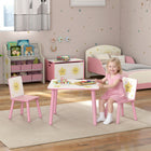 Qaba - Ensemble table et chaises 3 pièces pour enfants garçons et filles âgés de 3 à 8 ans - rose-Conçu pour les enfants à partir de 3 ans  
