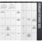 DateWorks - Planificateur de poche mensuel Classique Noir 2025-2026 - 3,5 po x 6,5 po - Bilingue-En couleur sur chaque page