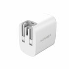 NuPower - Adaptateur secteur double port de 30 W - Blanc-Poids: 0,06 lb