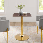 Modway - Verne 24 po Carré Table à manger, Noyer cerise doré-Plateau en MDF