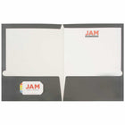 JAM Paper - Chemises de présentation laminées à deux pochettes - brillantes - gris - Paquet de 6-Quantité : 6 dossiers par paquet | Un pour chaque sujet et projet