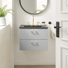 Modway - Daybreak 24" Vanette de salle de bain - Gris clair noir-Tiroirs spacieux