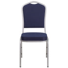 Chaise de banquet HERCULES empilable, dossier couronne, tissu bleu marine, siège épais 2,5 po, cadre argenté (FD-C01-S-2-GG)-Chaise de banquet multi-usages
