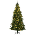 HOMCOM - Sapin de Noël artificiel pré-éclairé de 2 - 3 m lumière blanc chaud-Sapin de Noël artificiel de 2,25 m de haut dans un style d'arbre réaliste 