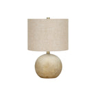 Monarch Specialties - Luminaire - 20 po H Lampe De Table - Béton Beige - Abat-Jour Beige - Contemporain-Illuminez votre bureau, votre salon ou votre chambre à coucher avec cette chic lampe de table de 20 pouces en forme de sphère, avec une base en béton beige au fini texturé, surmontée d'un abat-jour raffiné en lin beige et d'un embout doré pour un charme contemporain qui attire l'attention