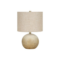Monarch Specialties - Luminaire - 20 po H Lampe De Table - Béton Beige - Abat-Jour Beige - Contemporain-Illuminez votre bureau, votre salon ou votre chambre à coucher avec cette chic lampe de table de 20 pouces en forme de sphère, avec une base en béton beige au fini texturé, surmontée d'un abat-jour raffiné en lin beige et d'un embout doré pour un charme contemporain qui attire l'attention