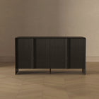 Manhattan Comfort - Novara 60" Buffet contemporain à 4 portes - Noir-Garantie limitée du fabricant de 30 jours
