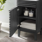 Modway - Render 18" Armoire à coiffeuse de salle de bain - Blanc charbon-Porte à fermeture douce