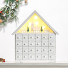 HOMCOM - Calendrier de l’Avent lumineux maison avec tiroirs compte à rebours - village-Lumières LED intégrées pour illuminer cette décoration de Noël 