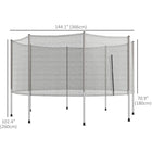 Soozier - Filet de trampoline 12 pi avec 8 poteaux-Offre une expérience de saut amusante sans limiter la visibilité