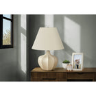 Monarch Specialties - Luminaire - 21 po H Lampe De Table - Résine Crème - Abat-Jour Ivoire / Crème - Transitionnel-L'interrupteur rotatif à 3 voies contenir une seule ampoule (non incluse) à une puissance maximale de 100W/120V, permettant de régler le niveau d'illumination et d'ambiance dans une pièce