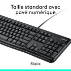 Logitech - Clavier et souris, MK120-Compatible Windows et Linux