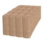 DuraPlus Essuie-mains pliés DP0351 - Kraft - 16 paquets de 250 feuilles/paquet-Sans colorants ni parfums ajoutés