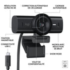 Logitech - MX Brio webcam 4K Ultra HD - 1080p à 60 IPS - Noir-Zéro regard indiscret: pour protéger votre confidentialité entre les réunions, il vous suffit de faire pivoter le cache de la webcam intégré pour bloquer complètement l'image de la caméra.