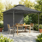 Outsunny - Pavillon de terrasse 10 pi l x 10 pi L - pavillon d’extérieur à double toit - gris foncé-Trous de drainage sur le toit pour éviter la stagnation de l'eau