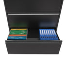 Storemax - Classeur latéral à 4 tiroirs - Noir-Dessus et base de l'armoire en acier épais et conçus pour une construction renforcée afin de permettre le rangement