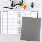 AT-A-GLANCE - Agenda hebdomadaire/mensuel traditionnel 2026 - 11 po H x 8 1/2 po l - gris - bilingue-Double reliure à spirale