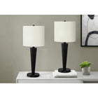 Monarch Specialties - Luminaire - 24 po H Lampe De Table - Port Usb Inclus - Ensemble De 2 - Métal Noir - Abat-Jour Ivoire-Chaque lampe est intégrée à un interrupteur rotatif marche/arrêt facile à utiliser, ainsi qu'à un port USB permettant de recharger vos appareils à proximité