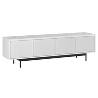 Hudson&Canal - Meuble TV Whitman pour téléviseurs jusqu'à 75" - Blanc-Une conception de transition peut accueillir des téléviseurs jusqu'à 75 pouces pour votre espace de divertissement