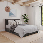 Nexera - Tête de lit double effet de planches, Gris écorce-Meubles conçus et produits au Canada à partir de panneaux de particules et de MDF certifiés CARB II/FSC.  Item expédié en 24-48 heures après réception de la commande.  Assemblage requis
