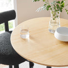 Modway - Lippa Rond de 28 po Bois Bar Table, Noir Naturel-Sièges 2