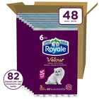 Royale - Mouchoirs Velour à 3 épaisseurs - 82 mouchoirs/boîte - Paquet de 48-Les produits de papier Royale sont carboneutres. Avec les produits de papier Royale, vous pouvez vous soucier de l’environnement sans compromettre votre souci de la qualité