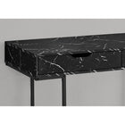 Monarch Specialties - 7552 Bureau 48 po L - Faux Marbre Noir/Metal Noir-Fini sur tous les côtés pour un placement flexible n'importe où dans un bureau à domicile