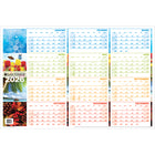 Day-Timer - Planificateur mural flexible effaçable horizontal saisonnier 2026 - 23 7/8 po H x 36 po l - multicoloure - bilingue-12 mois : janvier 2026 à décembre 2026