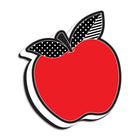 Ashley Productions - Effaceur magnétique pour tableau blanc, Pomme rouge avec feuilles noires et blanches, lot de 6-Aimant intégré pour une utilisation facile sur les tableaux blancs magnétiques