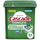 Cascade - ActionPacs Détergent pour lave-vaisselle Complete - Parfum Fresh - Paquet de 80-Comprimés