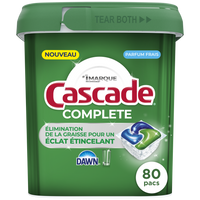 Cascade - ActionPacs Détergent pour lave-vaisselle Complete - Parfum Fresh - Paquet de 80-Comprimés