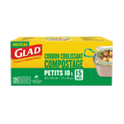 Glad - Petits sacs compostables à cordon coulissant - non parfumés - 10 L - Paquet de 15-PETITS SACS DE COMPOSTAGE À CORDON COULISSANT: Boîte de 15 petits sacs Glad de 10 L à cordon coulissant.