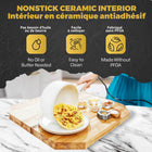 Ceramax - Poêle antiadhésive électrique de 1,5 L avec couvercle-2 réglages de température précis : choisissez entre 300 °F et 350 °F pour une cuisson parfaite, une ébullition, une friture ou une cuisson à la vapeur Les réglages de chaleur réglables garantissent que vos repas sont cuits à la perfection à chaque fois