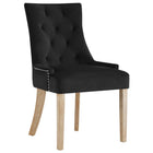 Modway - Pose Performance Velvet Chaise à manger Ensemble de 2 - Noir-Moulures cloutées à clous