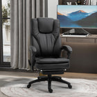 Vinsetto - Chaise de bureau à haut dossier avec repose-pieds et hauteur réglable - noir-Hauteur d’assise réglable selon vos habitudes d’assise et la hauteur du bureau