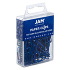 JAM Paper - Trombones standard colourés - 1 pouce - bleu foncé - paquet de 100-Taille : 1 pouce (standard/régulier) | Gardez vos piles de papier organisées avec des trombones colourés