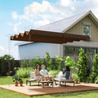 Outsunny - Toit de pergola rétractable UV30+ protégé 8 pi L x 9,4 pi l pour structure de pergola 7 pi L x 10 pi l, café-Cette housse de pergola possède des poches uniquement pour cinq barres