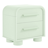 Modway - Bellamy 2 tiroirs Table de chevet - Sauge-Table de chevet moderne à bord courbé
