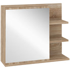 Kleankin - Armoire à pharmacie murale 23,5 po avec miroir - bois naturel-Un grand miroir est pratique pour votre maquillage quotidien 