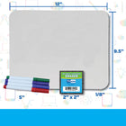 Flipside Products - Dry Erase Board with Pen, Student Eraser Set - 9 po x 12 po - 12 Pack-Surface d'écriture et d'effacement sans images fantômes de qualité