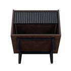 Manhattan Comfort - Lot de 2 tables de chevet Duane 20,23" style mid-century moderne - marron foncé et noir-Garantie limitée du fabricant de 30 jours